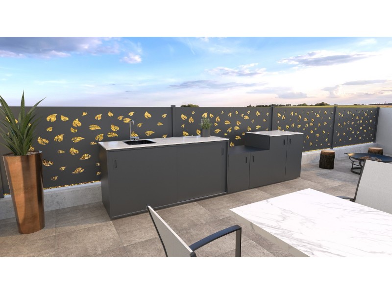 Element with sink, anthracite