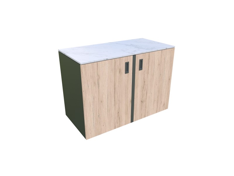 Corner or free-standing element, wood decor – oak rustic