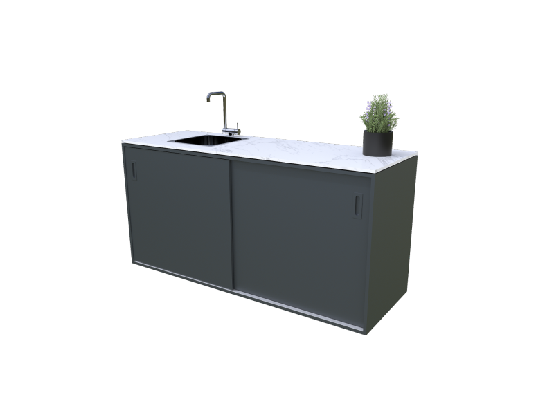 Element with sink, anthracite