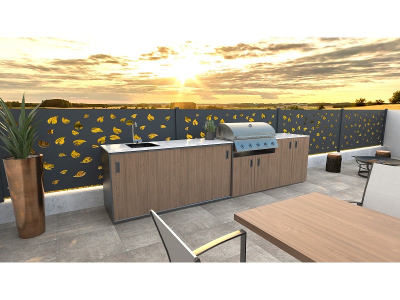  Element with sink, wood decor - American walnut