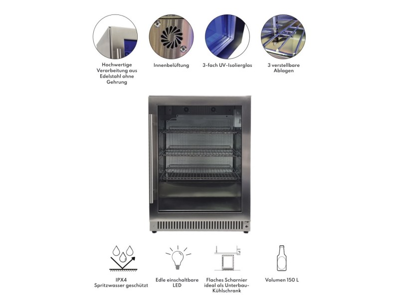 Element with outdoor refrigerator