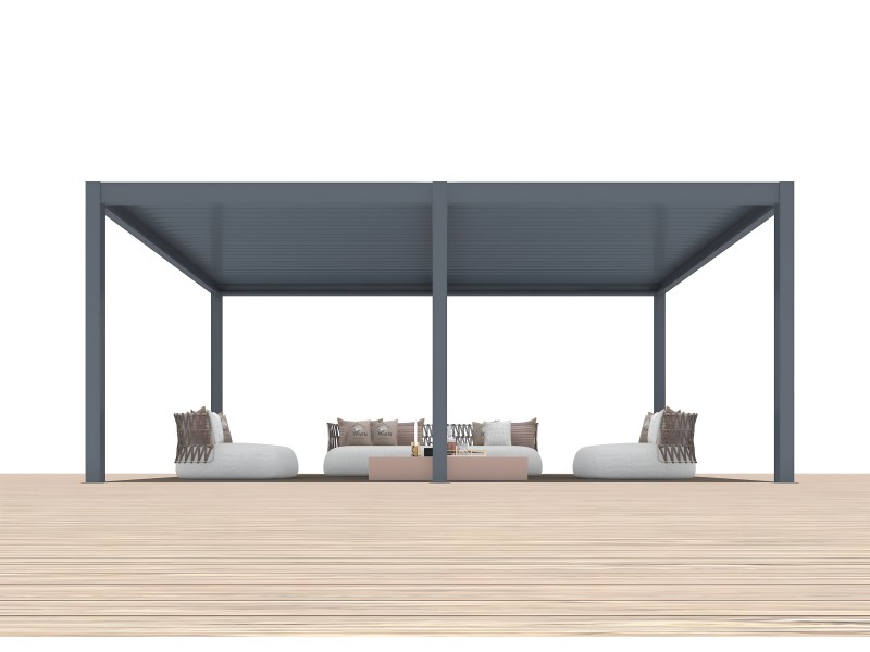 Bioclimatic pergola 5,6 m x 4 m; dark grey