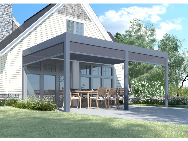Bioclimatic pergola 5,6 m x 4 m; dark grey