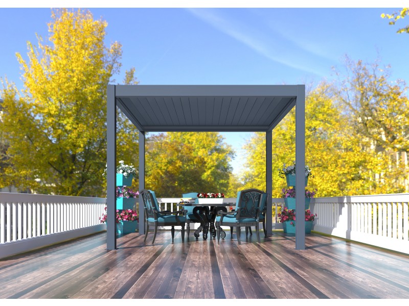 Bioclimatic pergola 2.86 m x 2.86 m; dark grey