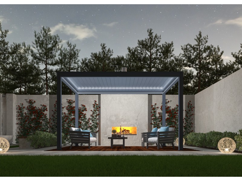 Bioclimatic pergola 4 m x 2.86 m; dark grey