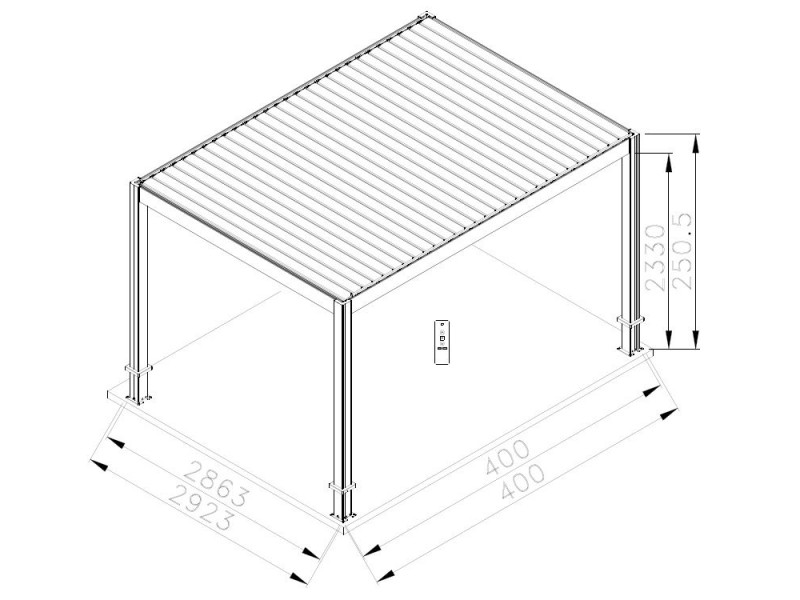 Bioclimatic pergola 4 m x 2.86 m; dark grey