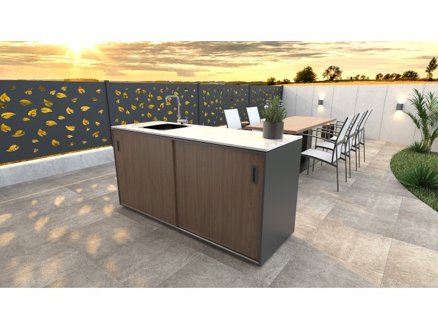 Element with sink, wood decor - American walnut
