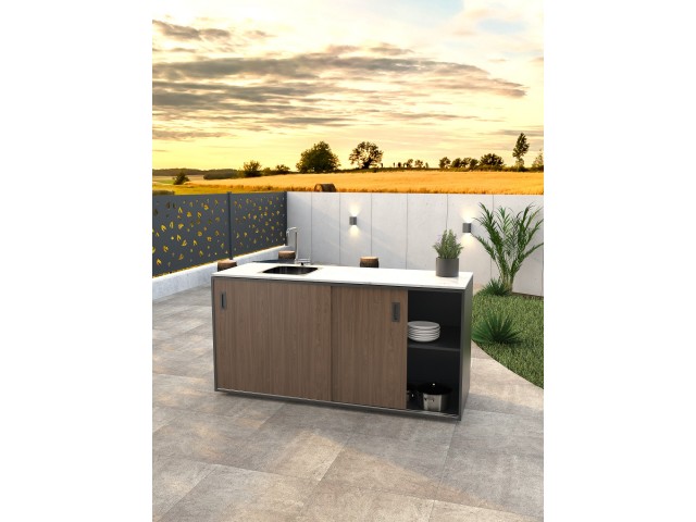  Element with sink, wood decor - American walnut