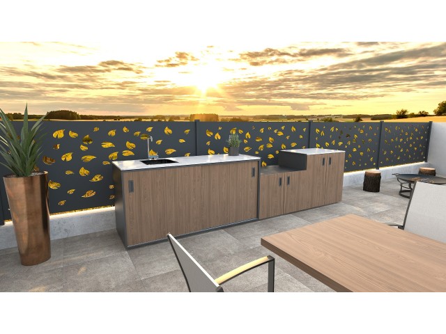  Element with doors, wood decor - American walnut
