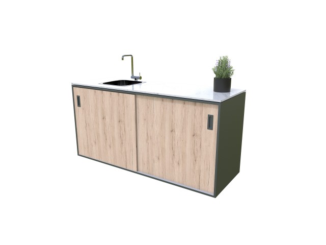 Element with sink, wood decor – oak rustic