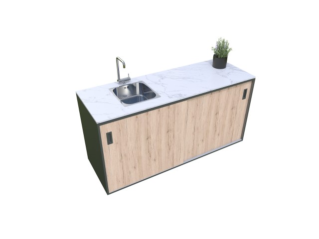 Element with sink, wood decor – oak rustic