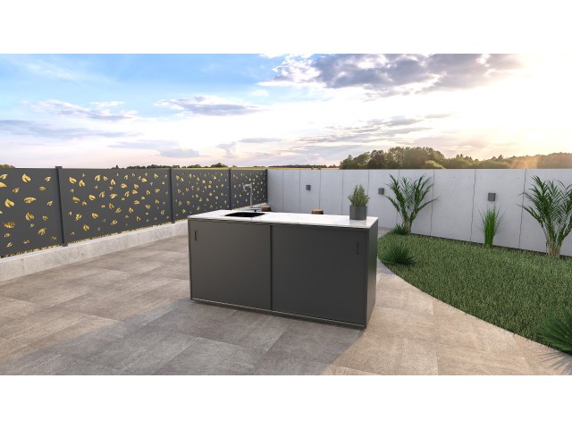 Element with sink, anthracite