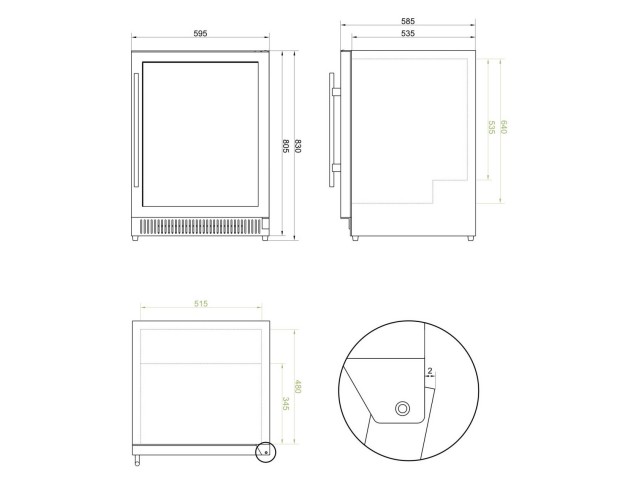 Element with outdoor refrigerator