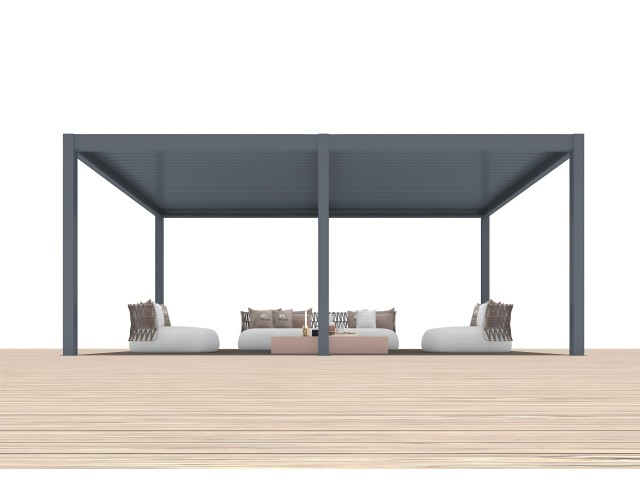 Bioclimatic pergola 5,6 m x 4 m; dark grey
