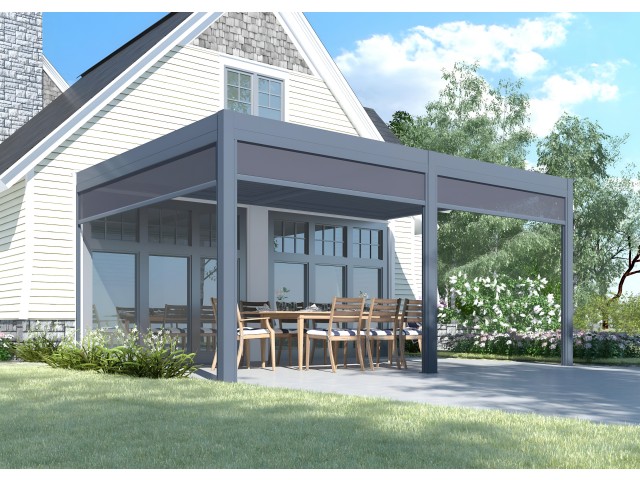 Bioclimatic pergola 5,6 m x 4 m; dark grey