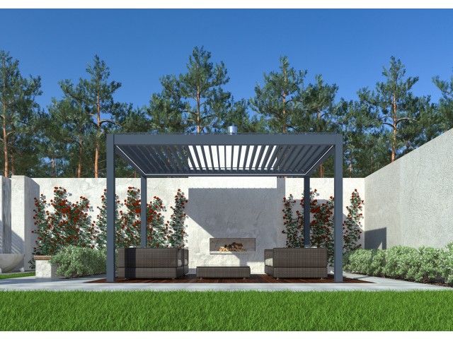 Bioclimatic pergola 4 m x 2.86 m; dark grey