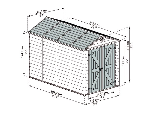 VRTNA  HIŠKA - LOPA SKYLIGHT 185 x 303 cm, Barva: rumeno rjava