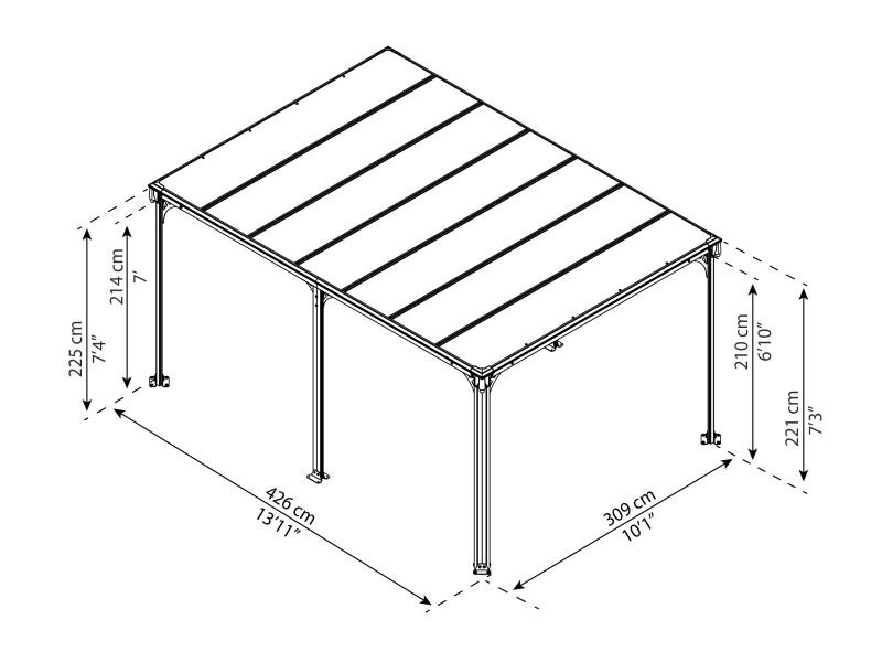 VRTNI PAVILJON MILANO 4300, siva/bronza