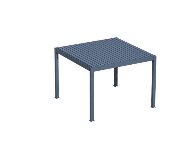 Bioklimatska pergola 2,86 x 2,86 m; temno siva