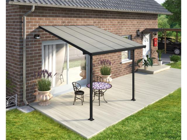 NADSTREŠEK ZA TERASO FERIA PATIO COVER, 3x3,05, siva/transparent