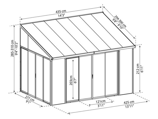 SanRemo - 3 x 4,25 m - bela/bela