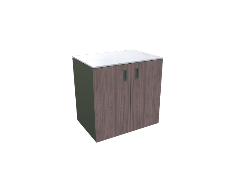 Vanjska kuhinja – Element s vratima, drveni dekor – američki orah