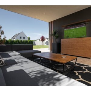 Vanjski ormar za TV – kompaktna ploča – drveni dekor